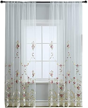 Voile Sheer Curtains with Rod Pocket for Living Room Kids Bedroom