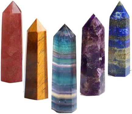 AtkitS Natural Crystal Column Energy Wand