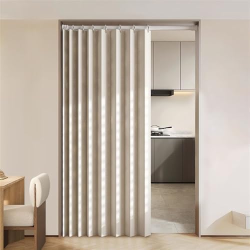 Blackout Accordion Door Curtain with Magnetic Buckles