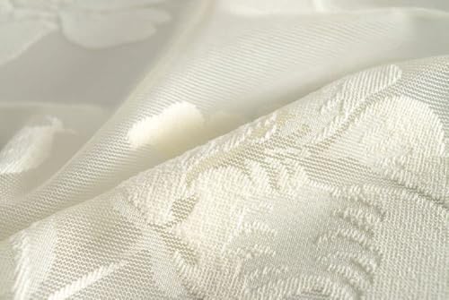 Iuokuby Retro Flower Jacquard Sheer Curtains Panel