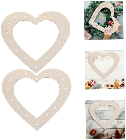 NUOBESTY 2pcs Heart Wreath Frame for Holiday Decor