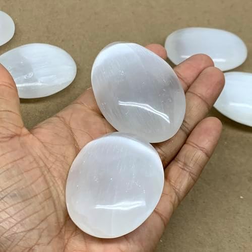 Natural Selenite Palm-Stone Crystal Pillow Shape