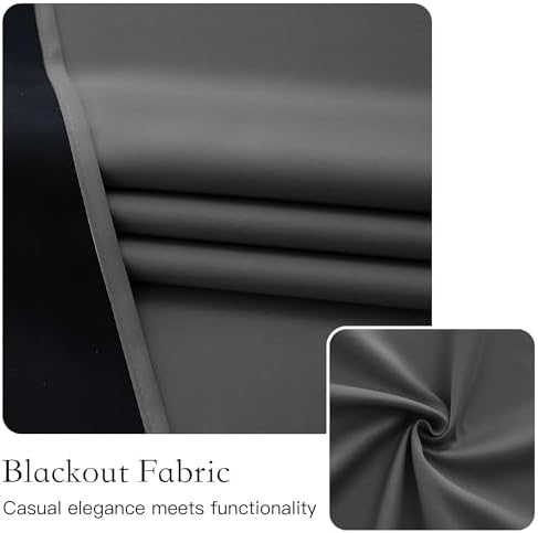 NICETOWN Blackout French Door Curtains 1 Panel Grey W26 x L72
