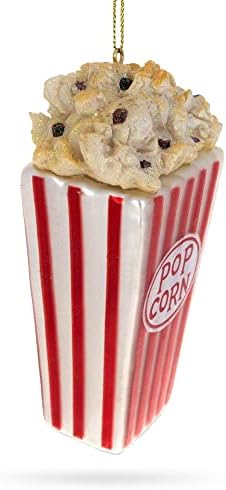 Popcorn Bucket Movie Enthusiast Glass Christmas Ornament