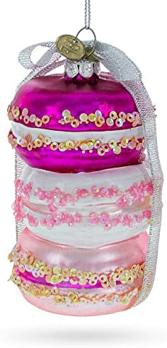 Gift Wrapped Macarons Blown Glass Christmas Ornament 1