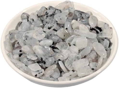 IMALY White Moonstone Tumbled Chips for Vases and Decor