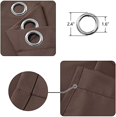 LIYAXUN 102 Inch Long Brown Grommet Curtains 1 Panel