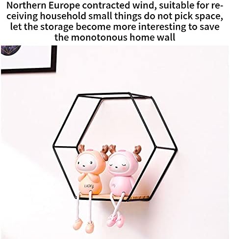 Black Wall Mounted Hexagonal Floating Shelves Set of 3