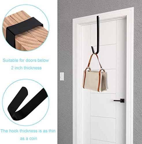 Tebery 4 Pack Black Wreath Hangers for Doors