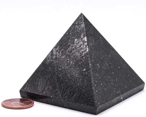 22 Inch Black Nuummite Carved Pyramid Crystal Specimen