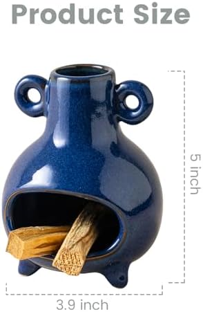 Handcrafted Palo Santo Holder with Blue Design