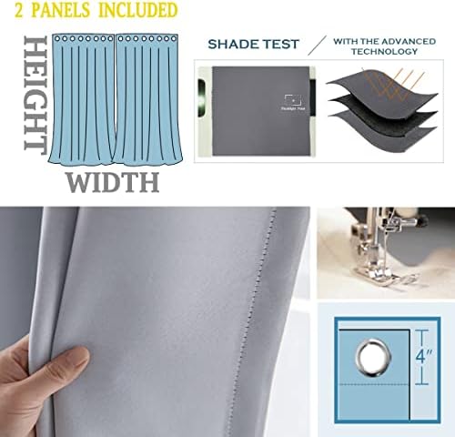 ZYMECH Irish Sliding Curtain Rod Panels 72x72 Inches Grommet Top