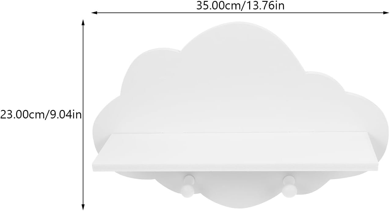 ARTIBETTER Cloud Shape Floating Shelf 14 Inch White Wall Mounted Storage