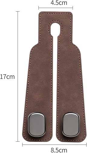 TwinHook Leather Car Headrest Hangers Brown 2