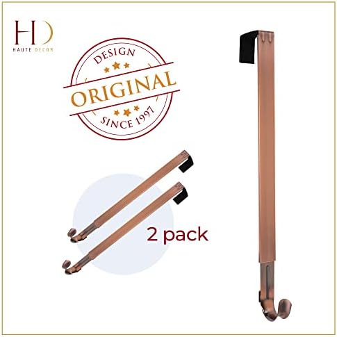Haute Decor Adjustable Wreath Hanger 2 Pack - Brushed Copper