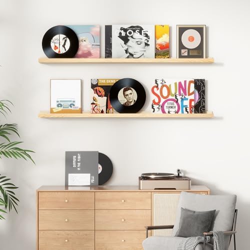 Picture Ledge Shelf for Wall 36 Inch Solid Pine Wood 2 Pack