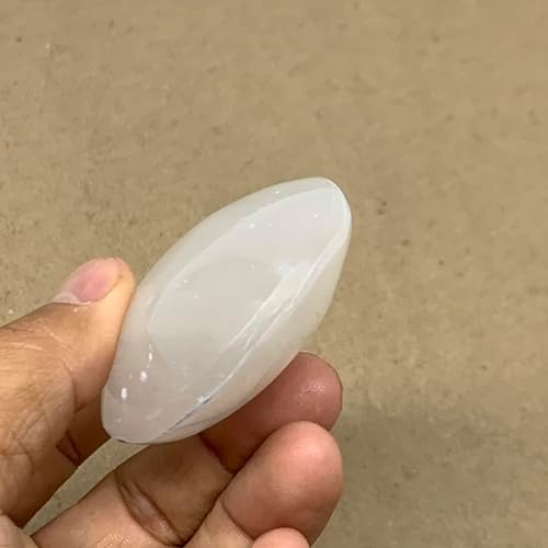 WatanGems 98g Natural Selenite Palm-Stone Crystal Pillow Shape Collectible