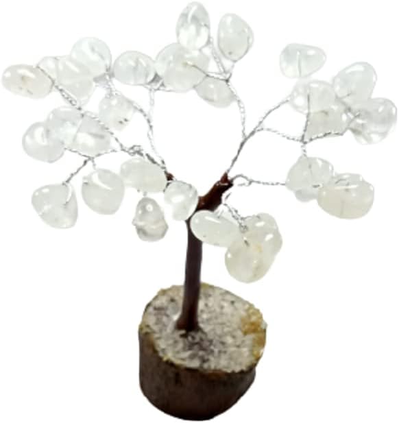 Clear Crystal Handmade Fountain Stone Tree with 30 Tumbled Beads