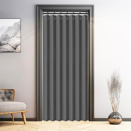 SK Studio Blackout Door Curtain Panel Dark Grey 95W x 100L