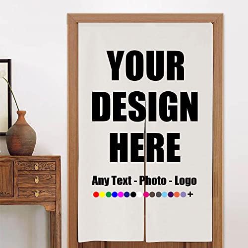 Custom Doorway Curtain with Photo Text Logo Japanese Noren Panels