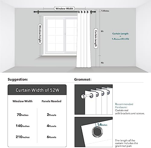 Deconovo Blackout Curtains - Silver Wave Pattern 2 Panels