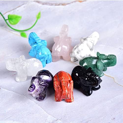 AtkitS Crystal Elephant Amethyst Obsidian Home Decor