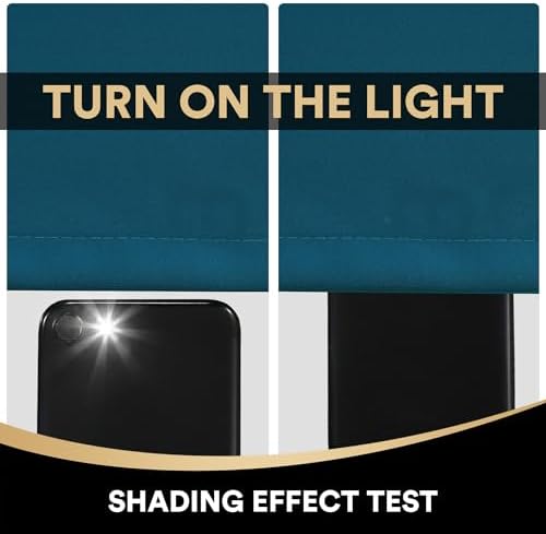 PrinceDeco Blackout Curtains Deep Teal Set of 2