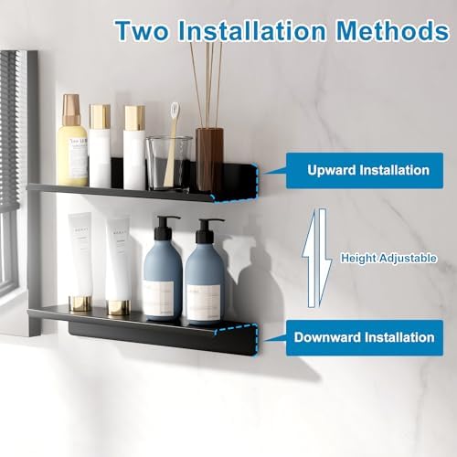 SAYAYO Black Floating Shelves 2pcs Wall Storage