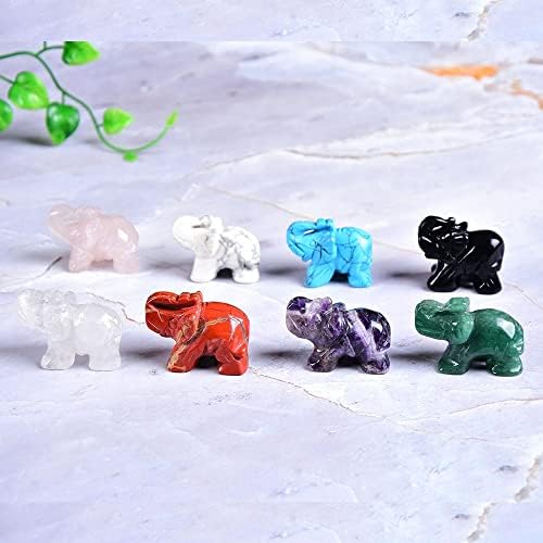 AtkitS Crystal Elephant Amethyst Obsidian Home Decor