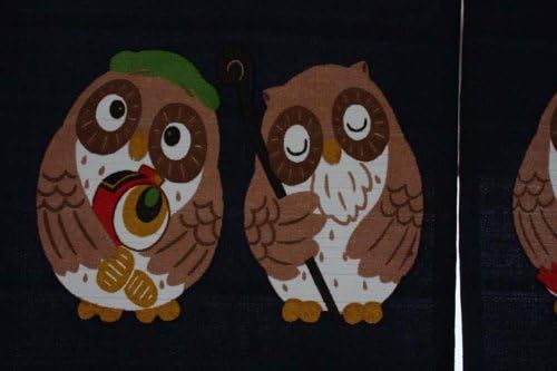 Japanese Noren Curtain Tapestry Sevens Owl