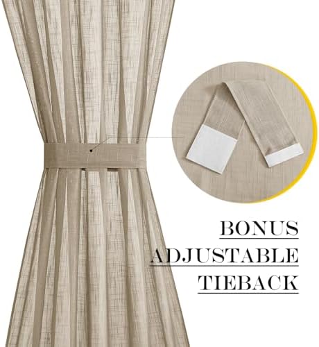 NICETOWN Privacy Sidelight Curtain Panel - 30 Wide 40 Length Taupe