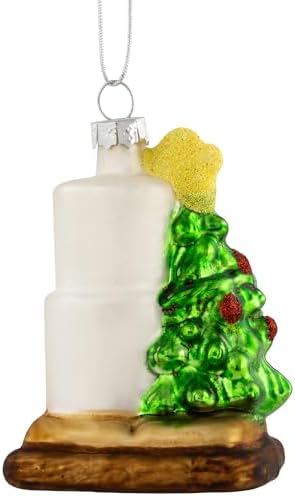 Northlight Smore with Tree Glass Christmas Ornament 325 White