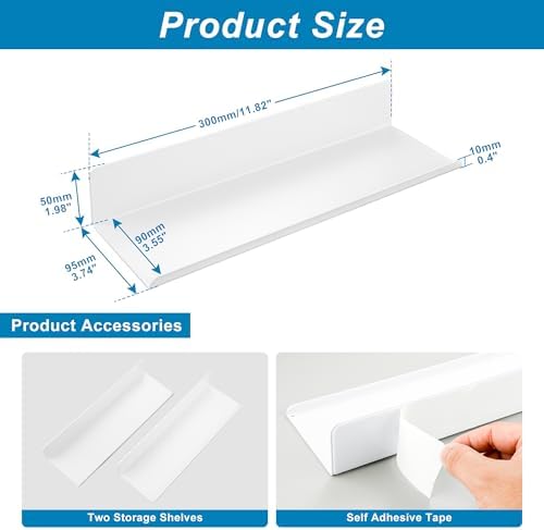 SAYAYO White Floating Shelves Wall Storage 2pcs