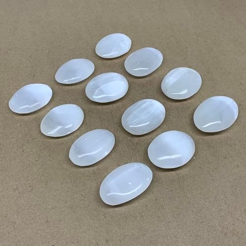 Natural Selenite Palm-Stone Crystal Pillow Shape