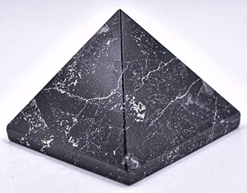 49mm Black Tourmaline Schorl Pyramid Gemstone with Clear Quartz Cabochon