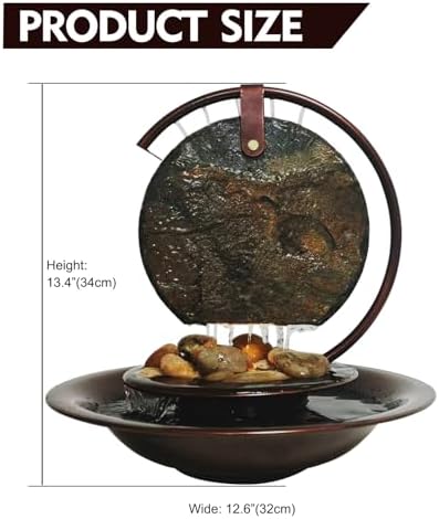 Pamopamo Indoor Waterfall Moon Fountain 13 Tall