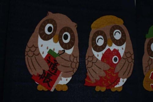 Japanese Noren Curtain Tapestry Sevens Owl