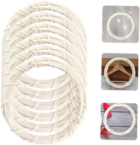 6pcs DIY Rattan Wreath Ring Decor for Wall