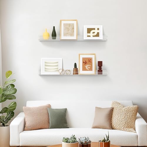 HBlife 24 Inch Floating Acrylic Shelves 2 Pack