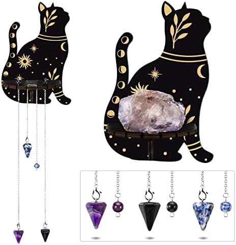 Qunclay 10 Inch Crystal Shelf Display with 3 Stones