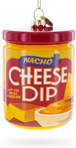 Nacho Cheese Dip Jar Blown Glass Ornament