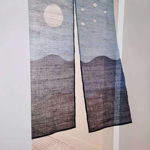 Natural Plant-Dyed Japanese Noren Curtain - Starry Night