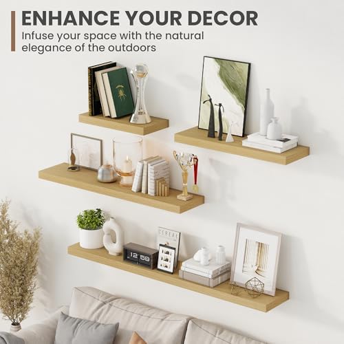 24 Inch Floating Shelves Set of 2 with Invisible Brackets