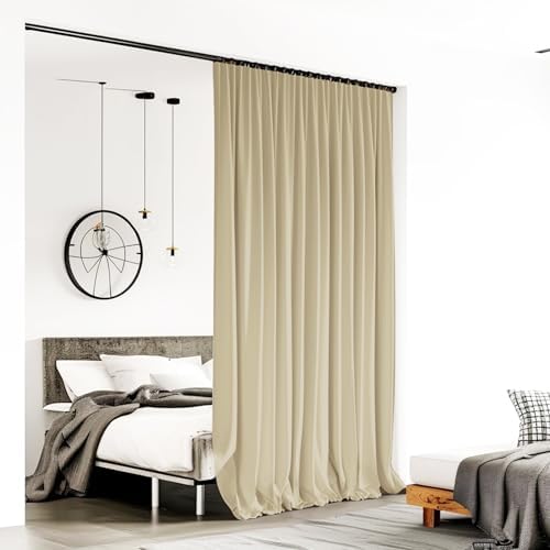 Room Divider Curtain 83ft x 7ft Cream Beige 1 Panel
