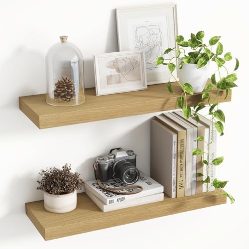 24 Inch Floating Shelves Set of 2 with Invisible Brackets