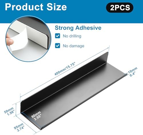 SAYAYO Black Floating Shelves 2pcs Wall Storage