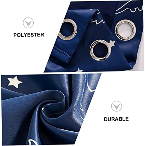 1 Pair Adorable Dinosaur Printed Curtains for Home Navy Blue