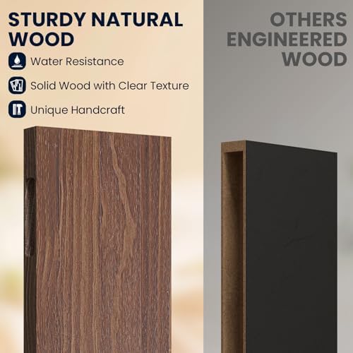 SODUKU Natural Wood Floating Shelves Set of 3 24 Inch Walnut