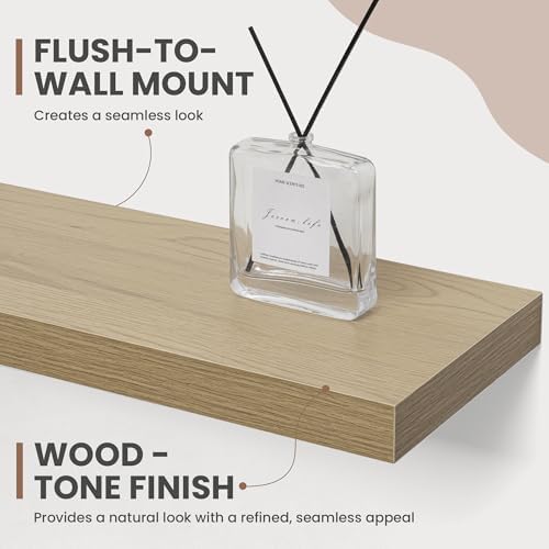 24 Inch Floating Shelves Set of 2 with Invisible Brackets