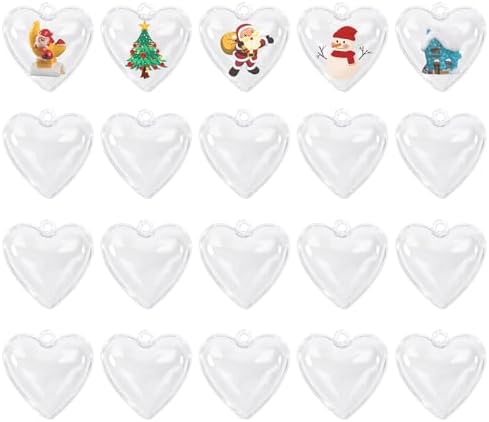 Clear Fillable Ornament Balls 20Pcs Transparent Plastic Christmas Decor